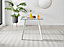 Furniturebox Seattle 4 Seater Glass and White Metal Leg Square Dining Table For A Scandinavian Minimalist Look