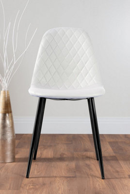 Furniturebox Seattle Scandi Inspired Glass and Black Metal Leg Square Dining Table & 4 Blue Pesaro Velvet Silver Leg Chairs