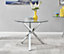 Furniturebox Selina Tempered Glass And Silver Chrome Round Dining Table With Square Crossed Legs