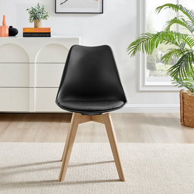 Black scandi best sale dining chairs