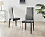Furniturebox Set of 4 Milan Grey High Back Soft Touch Velvet Diamond Stitched Dining Chairs With Industrial Black  Metal Legs