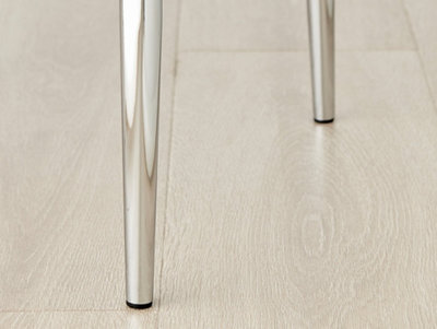 Furniturebox Set of 4 Milan Navy High Back Soft Touch Velvet Diamond Stitched Dining Chairs With Silver Chrome Metal Legs
