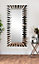 Furniturebox Starburst Large 170cm x 80cm 3D Silver Rectangular Sunburst Modern Hallway Bedroom Dining And Living Room Mirror