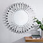 Furniturebox Starburst Medium 80cm 3D Silver Round Sunburst Modern Hallway Bedroom Dining And Living Room Mirror