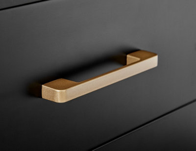 Furniturebox Taylor Black Painted Wooden Bedside Table With 1 Drawer Plus Shelf and Gold Handles