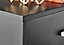 Furniturebox Taylor Black Painted Wooden Bedside Table With 2 Drawers and Silver Handles