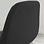 Furniturebox UK 2x Bar Stool Chair - Corona Black Faux Leather Dining Chair Silver Metal Legs - Minimalist Industrial Scandi Style