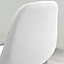 Furniturebox UK 2x Bar Stool Chair - Corona White Faux Leather Dining Chair Silver Metal Legs - Minimalist Scandi Style