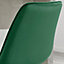 Furniturebox UK 2x Bar Stool Chair - Pesaro Green Velvet Upholstered Dining Chair Silver Metal Legs - Dining Kitchen Furniture