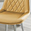 Furniturebox UK 2x Bar Stool Chair - Pesaro Mustard Yellow Velvet Upholstered Dining Chair Silver Metal Legs - Kitchen Furniture