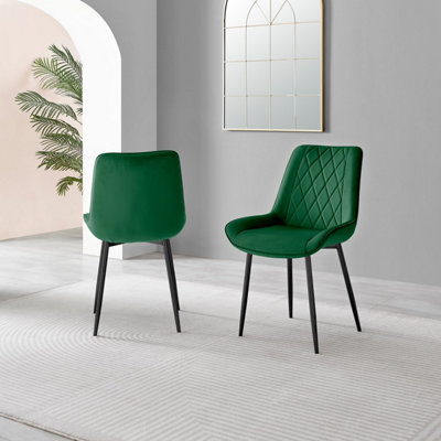 Green chair on sale black legs