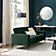 Furniturebox UK 3 Seater Sofa - 'Ralph' Green Velvet Sofa Black Metal Legs - Minimalist Contemporary Sofa Design with Clean Lines