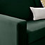 Furniturebox UK 3 Seater Sofa - 'Ralph' Green Velvet Sofa Black Metal Legs - Minimalist Contemporary Sofa Design with Clean Lines