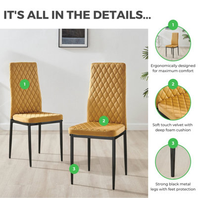 Furniturebox UK 4 Seater Dining Set - Imperia White High Gloss Dining Table and Chairs - 4 Green Velvet Milan Black Leg Chairs