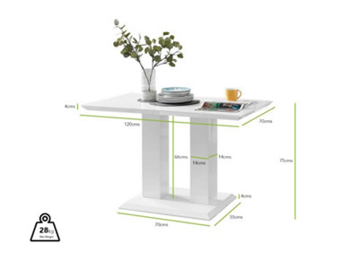 Furniturebox UK 4 Seater Dining Set - Imperia White High Gloss Dining Table and Chairs - 4 Green Velvet Milan Gold Leg Chairs