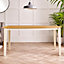 Furniturebox UK 6 Seater Large Solid Wood Table - Salcombe Wooden Dining Table - Pale Oak Stain Farmhouse Dining Furniture