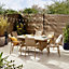 Furniturebox UK Antigua Beige 6 Seat Rattan Outdoor Garden Dining Set, PE Rattan, 6 Chairs 1 Outdoor Table, Weather Resistant