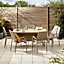 Furniturebox UK Antigua Beige 6 Seat Rattan Outdoor Garden Dining Set, PE Rattan, 6 Chairs 1 Outdoor Table, Weather Resistant