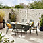 Furniturebox UK Antigua Grey 6 Seat Rattan Outdoor Garden Dining Set, PE Rattan, 6 Chairs 1 Glass Top Outdoor Table