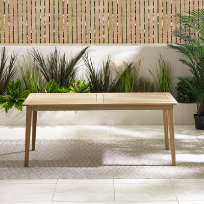 Furniturebox UK Asa Solid Wood Outdoor Dining Table - 6 Seat Rustic Rectangular Wooden Garden Table For Patio or Deck