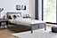 Furniturebox UK Azure Grey Wooden Solid Pine Quality Double Bed Frame (Double Bed Frame Only) Modern Simple Design