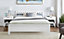 Furniturebox UK Azure White Wooden Solid Pine Quality King Bed Frame (King Size Bed Frame Only) Modern Simple Design