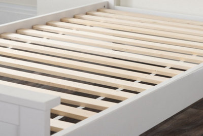Furniturebox UK Azure White Wooden Solid Pine Quality Single Bed