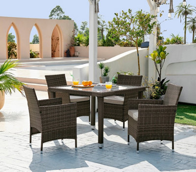 Rattan garden furniture table 2024 and 4 chairs