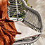 Furniturebox UK Belize Grey Wicker Style PE Rattan 2 Seat Outdoor Garden Bistro Table & Chairs Set, black metal hairpin legs