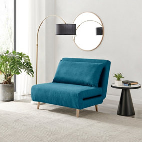 Furniturebox UK Bobby Sofa Bed Single in Fabric Blue