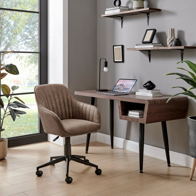 Furniturebox UK Booker Brown Faux Leather Office Chair