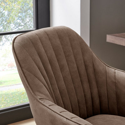 Furniturebox UK Booker Brown Faux Leather Office Chair
