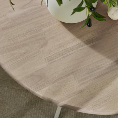 Furniturebox UK Bude Whitewashed and Light Grey Wooden Dining Table