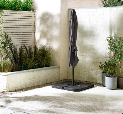 Furniturebox UK Cantilever Grey Square Outdoor Parasol Only (No Base)