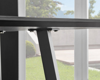 Furniturebox UK Carson White Marble Effect Dining Table & 4 Green Belgravia Black Leg Chairs