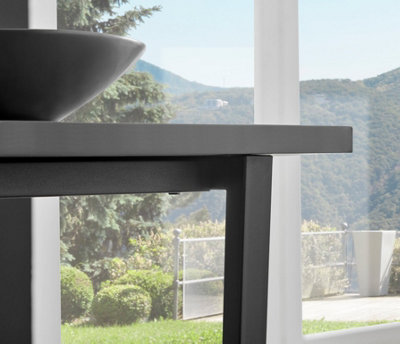 Furniturebox UK Carson White Marble Effect Square Dining Table & 2 Black Calla Black Leg Chairs