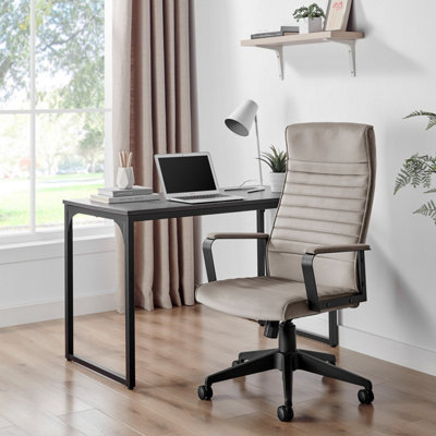 Furniturebox UK Centro Cappuccino Beige Velvet Office Chair