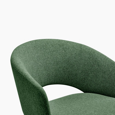 Furniturebox UK Delaney Green Fabric Swivel Office Chair