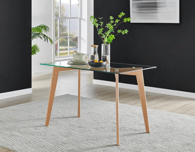 Furniturebox UK Dining Table - Malmo 4 Seater Rectangular Glass Dining ...