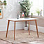 Furniturebox UK Dining Table - Sofia White Dining Table Wood Legs - 4 Seater Family Dinner Table - FSC Wood - Made In Ukraine