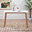 Furniturebox UK Dining Table - Sofia White Dining Table Wood Legs - 4 Seater Family Dinner Table - FSC Wood - Made In Ukraine