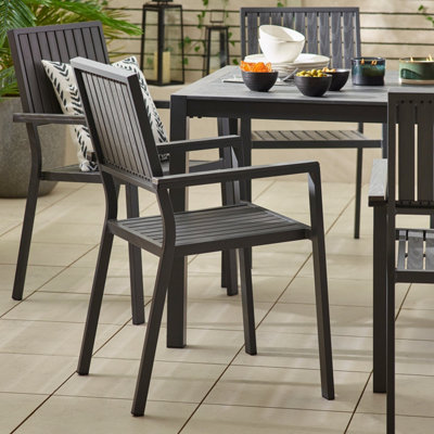 Grey metal patio deals table