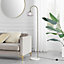 Furniturebox UK Edith Floor Lamp with a Smoked Glass Shade and White Marble Base