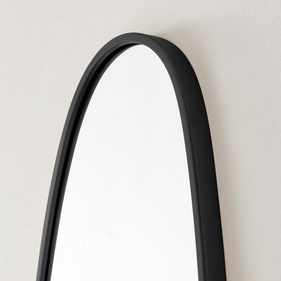 Furniturebox UK Elodie Abstract Pebble Wall Mirror with Black Frame
