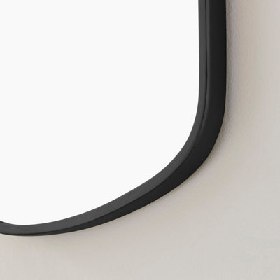 Furniturebox UK Elodie Abstract Pebble Wall Mirror with Black Frame