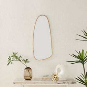 Furniturebox UK Elodie Abstract Pebble Wall Mirror with Gold Frame