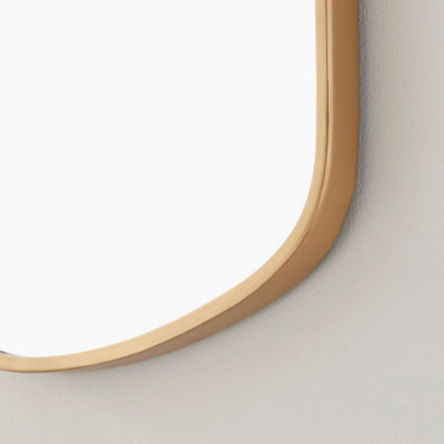 Furniturebox UK Elodie Abstract Pebble Wall Mirror with Gold Frame