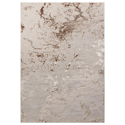 Furniturebox UK Elysia Metallic Gold Lustre Rug 120x170