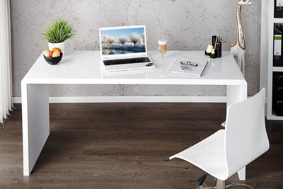 Furniturebox UK Enzo White High Gloss Computer Office Desk