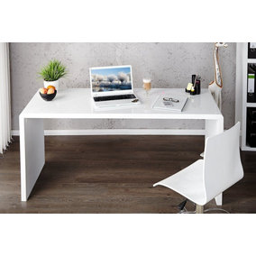 Furniturebox UK Enzo White High Gloss Computer Office Desk